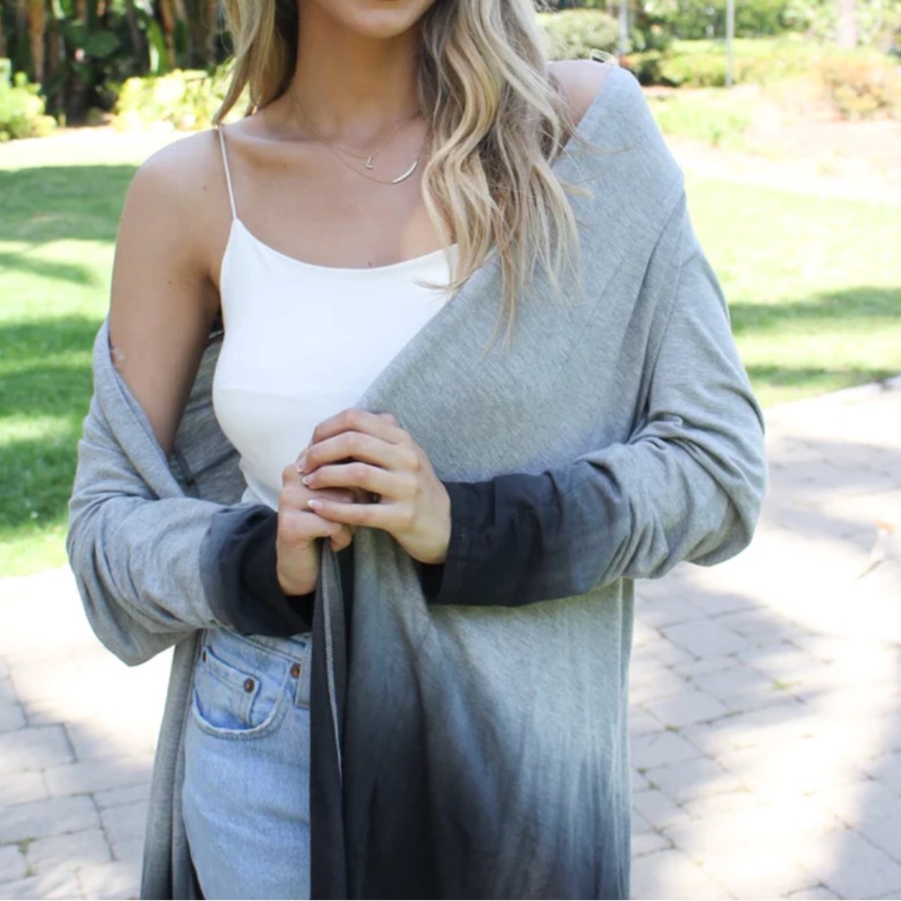 Avenue Ombré Cardigan Open Front Assymetrical